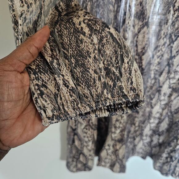 Ava & Viv Long SLEEVES Snakeskin Print Wrap Dress Size XXL - Picture 3 of 8